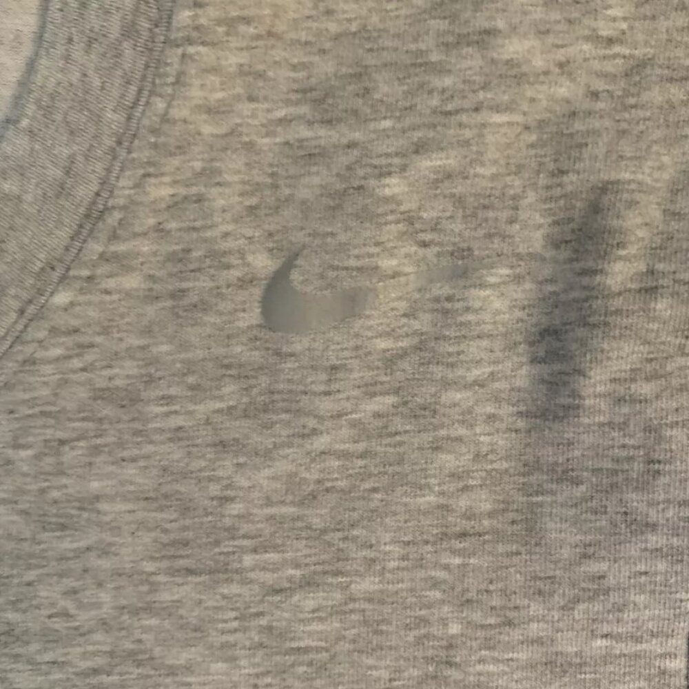 Nike Dri Fit Cotton Tee XL Gray Short Sleeves Crew Neck Swoosh Logo - Picture 4 of 7